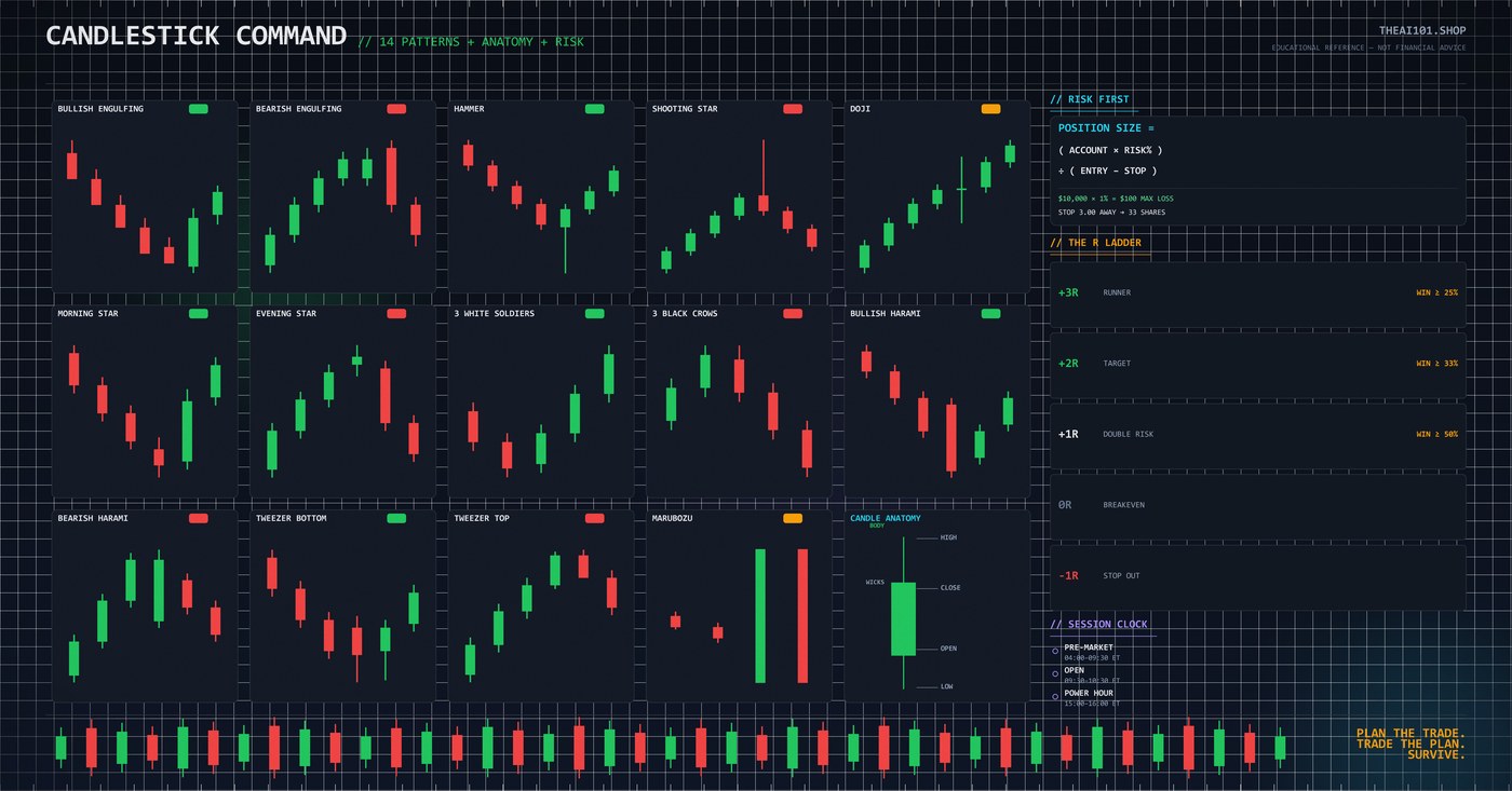 Candlestick pattern desk mat